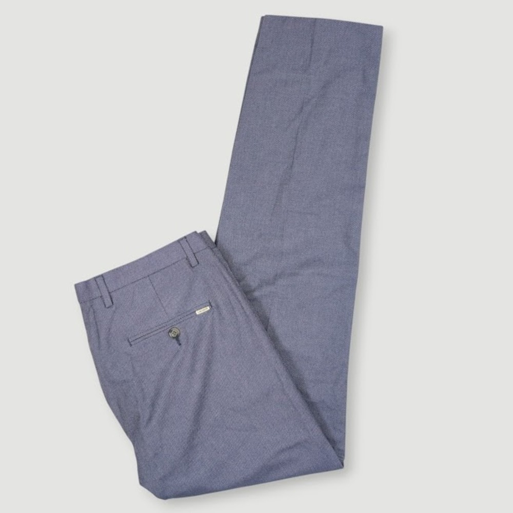 Lacoste Slim Fit Chino Pants Mens 35x32 Blue Flat Front Casual Quiet Luxury